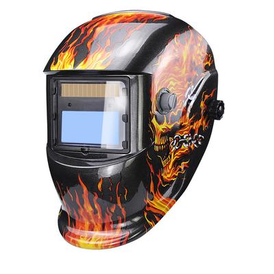 Maschera facciale per saldatura con oscuramento automatico a ricarica solare Saldatura con schermo LCD ad ampia visualizzazione montata sulla testa