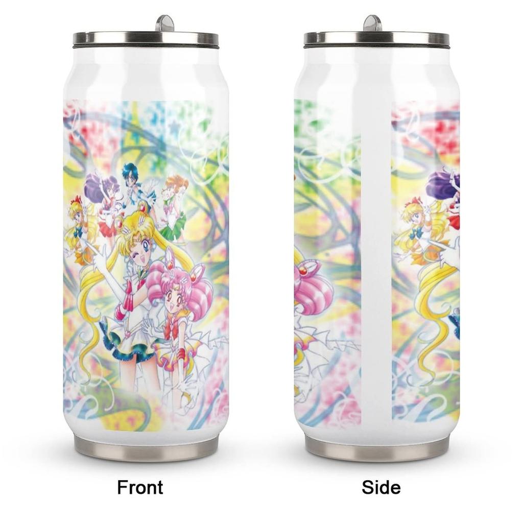 Sailor Moon Water Stylish and Water SUS304 Stainless Steel with Coke Can Thermos Coffee 500ml Bottle, Lightweight, Direct-Drink Bottle, Food-Grade