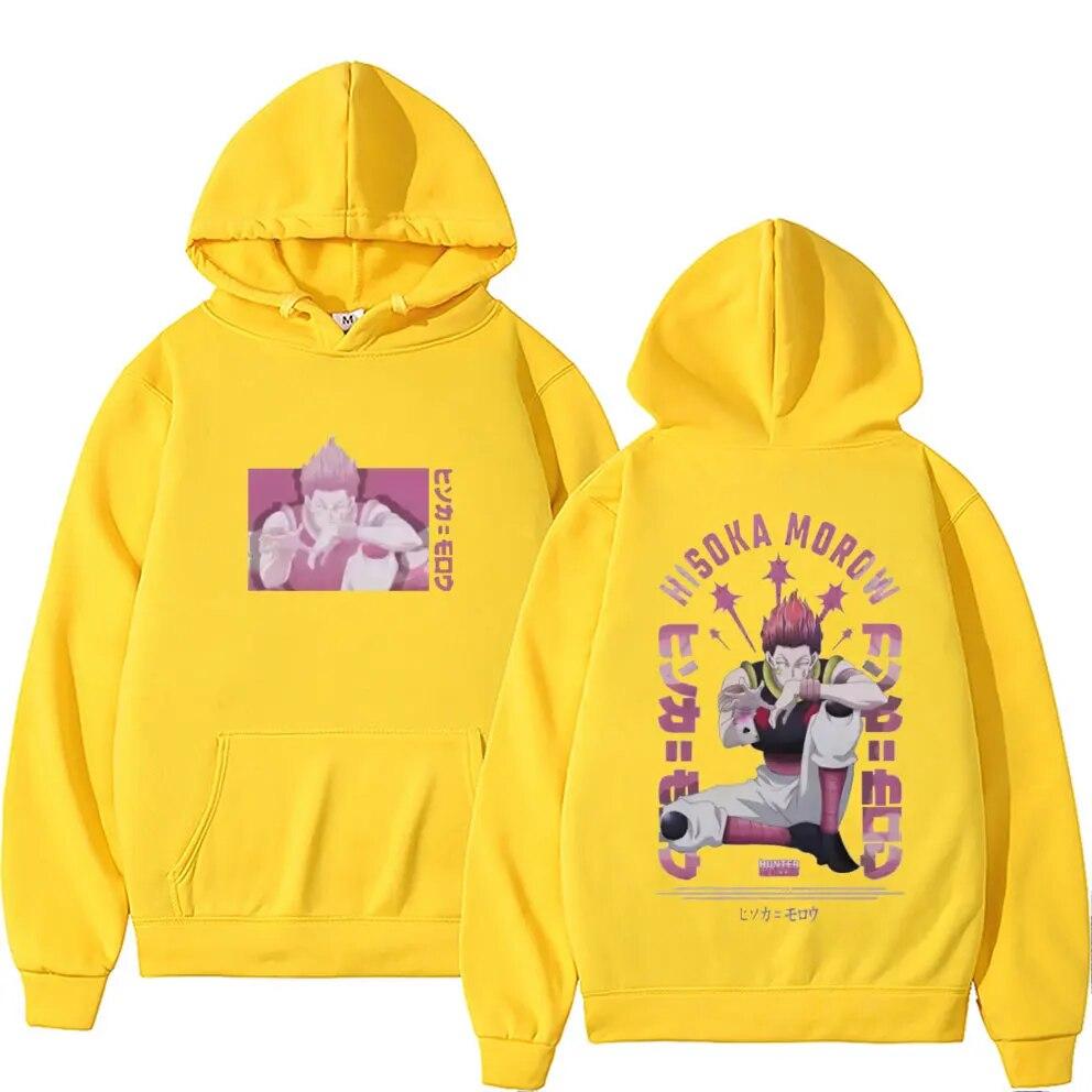 Japan Anime Hunter X Hunter Hisoka hettegenser med dobbeltsidig trykk Unisex dame unisexga fritidsgenser unisex mote overdimensjonerte sportsklær