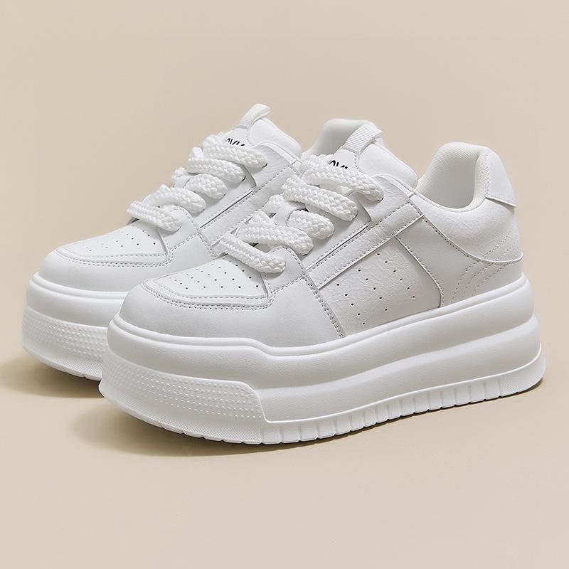 Fashion Thick-soled Inner Height-increasing Board Shoes Women's New Versatile Student Casual Tide White Shoes Single Shoes
