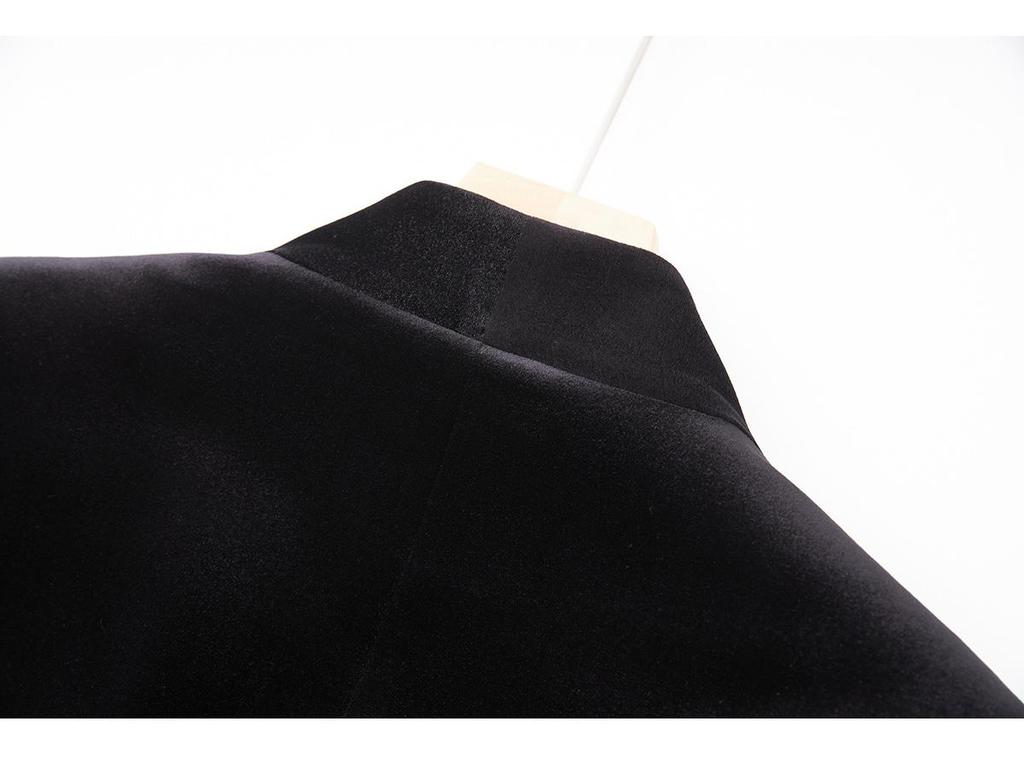 Women's French Black Velvet Slim-Fit Waist-Cinching Suit Jacket - New Autumn Fashion