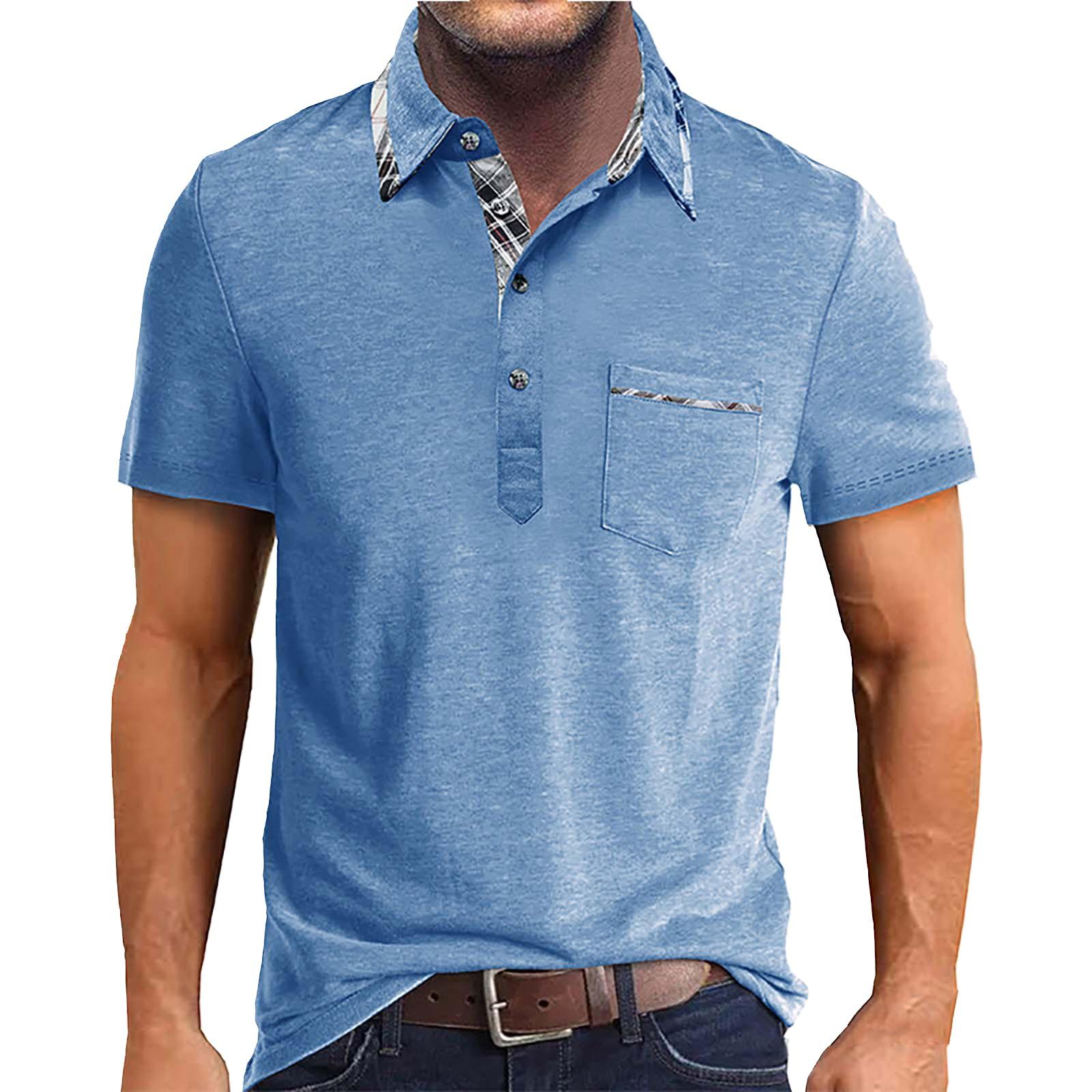 

Мужская футболка с короткими рукавами и воротником-лацканами, повседневный топ с круглым вырезом XXXL