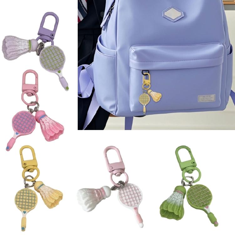 Spielerisches schlägerförmiges Schlüsselanhänger-Anhänger-Harz-Kunststoff-Charm Multifunktionales Zubehör Inspirierendes Geschenk für Sportliebhaber