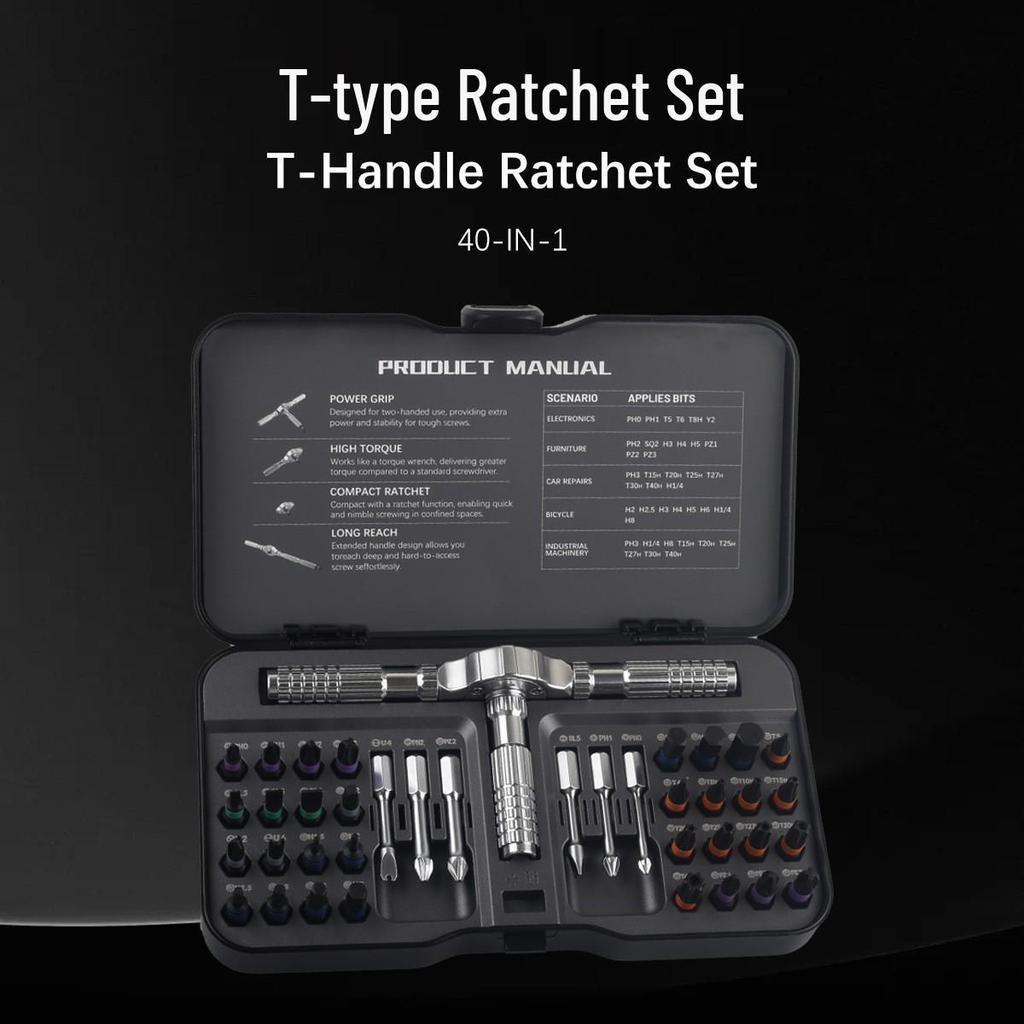 42-in-1 Multifunktions-Ratschenschraubendreher-Set mit hochharten S2-Stahlbits