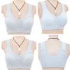 Mid-aged Women Sports Bra Stretchy Fixed Shoulder Strap Front Button Closure Wireless
