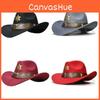 Retro Stierkopf Sechsstern Abzeichen Cowboyhut Mit Sonnenschirm Für Sommer Draußen