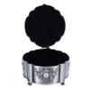Vintage Jewelry Storage Box Zinc Alloy Antique Trinket Organizer Keepsake Box Emboss Rose Pattern Velvet Interior for