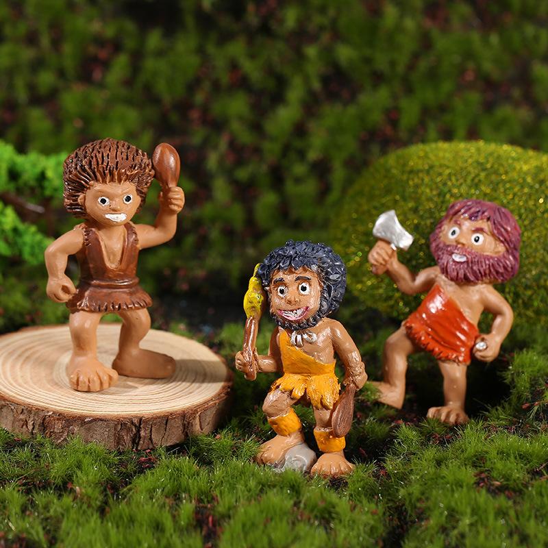 Creative Landscaping Ornaments Antique Primitive Tribe Miniature Scene Primitive Man Model