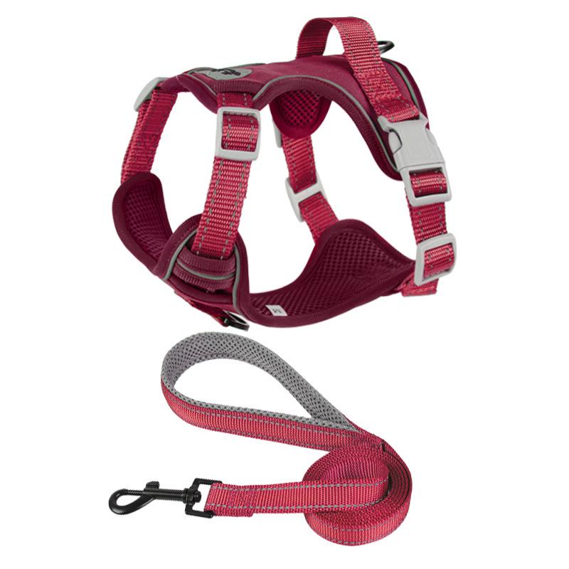 Reflektierende Atmungsaktive Hunde Geschirr Weste mit Leinen Set