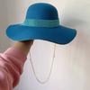 Women's Punk Straw Hat 2023 New Sun Hat Gold Chain Accessories Men's Jazz Hip Hop Summer Hat Punk Style Beach Hat Church Hat