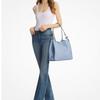 MICHAEL KORS Christina Letter Metal Logo Pebbled Leather Hand Shoulder Bag Large Women's Pale Ocean