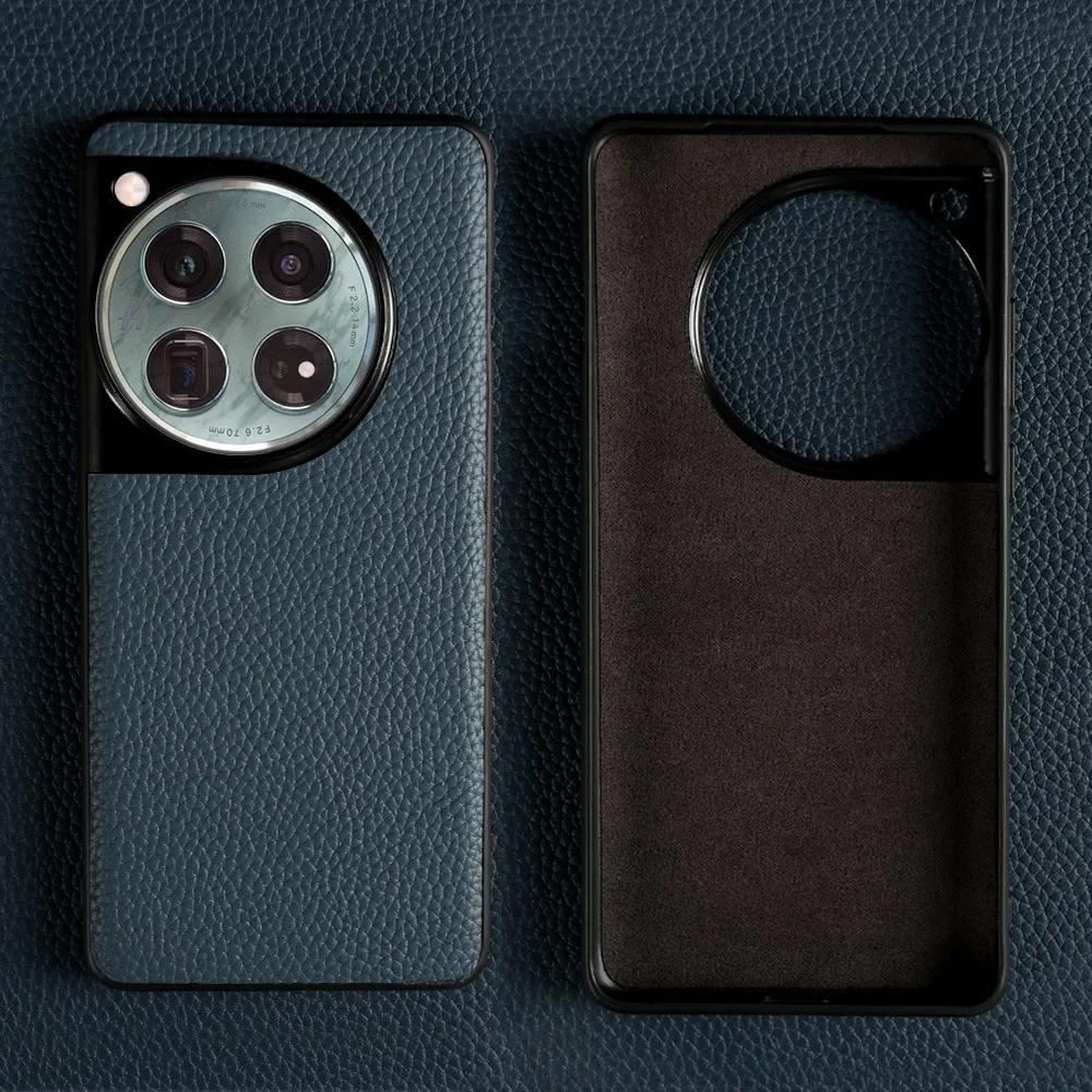 Premium Genuine Leather Phone Case For Oneplus 12 11 11R 10Pro 12 10R 10T Ace Nord N100 Cover Handmade Back Shell Coque