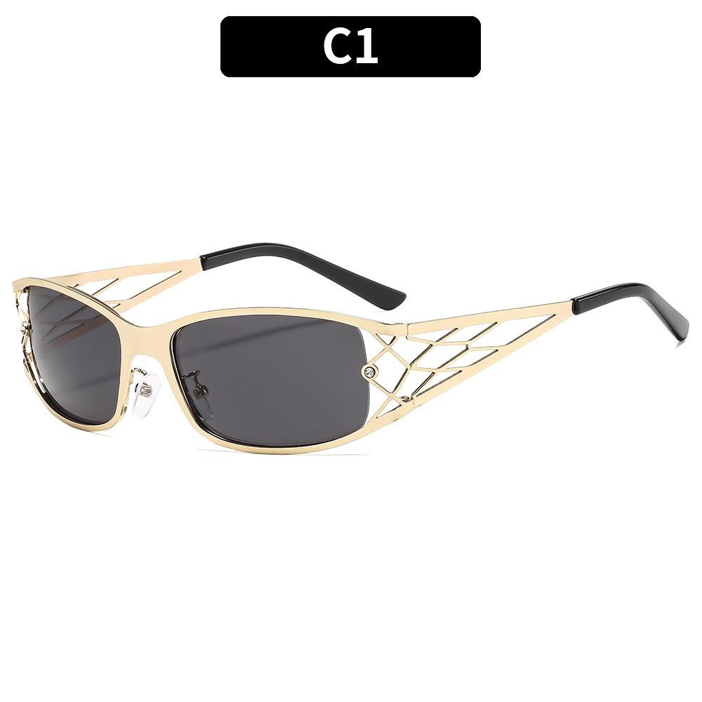 European And American New Fashion Metal Hollow Advanced Sunglasses Casual Uv Protection Sunglasses Women S Internet Celebrity Glasses