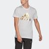 Adidas T Shirts Men's White Crew Neck Moderate Straight Fit FN1736