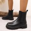 Fashion Round Toe Modern Boots Women 2024 High Quality Ladies Shoes Slip-on Women's Boots New Plus Size Solid Mid-Calf Boots
