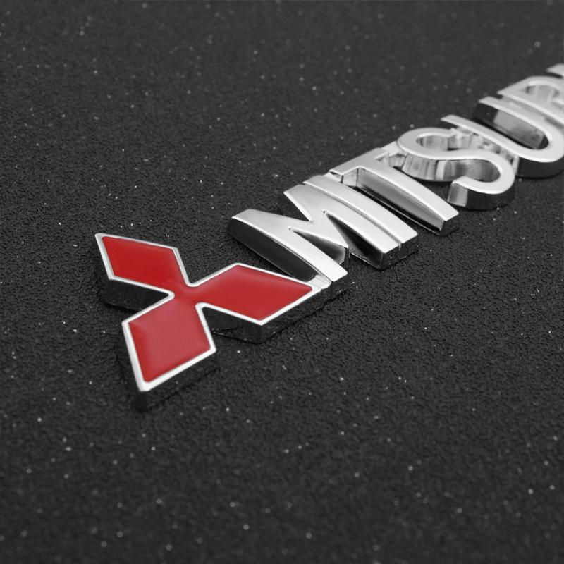 3D Aluminum Metal Car Styling Sticker Metal Badge Emblem Trunk Decorative Decal For Mitsubishi Lancer 9 10 Outlander Pajero L200