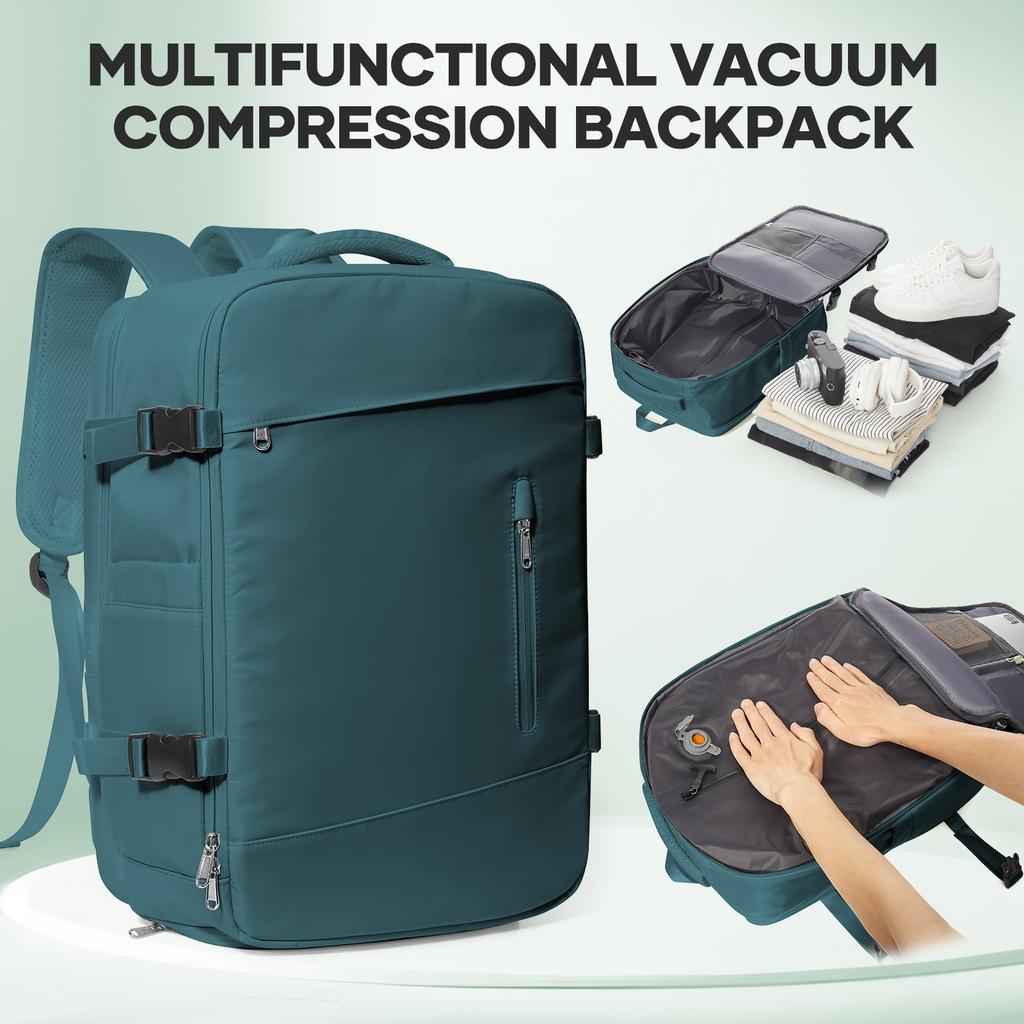 Vacuum Compression Backpack Large Capacity Travel Business Use, Cabin Carry On Backpack Durable Travel Backpack Hiking Daypacks