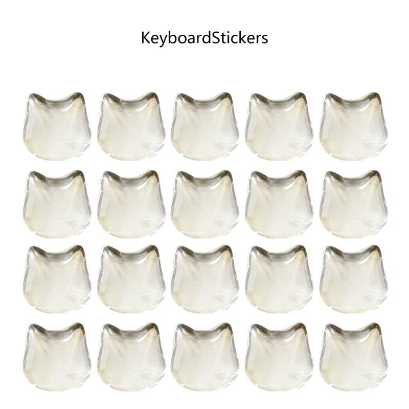 20 Piece Lovely Kitty Shaped Keyboard Caps with Nails Smooth Typing Experience & Scratch Resistant for Women Use