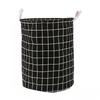 Multifunctional Cotton and Linen Lattice Dirty Clothes Basket Clothes Toys Sundries Storage Bucket Foldable Dirty Clothes Basket