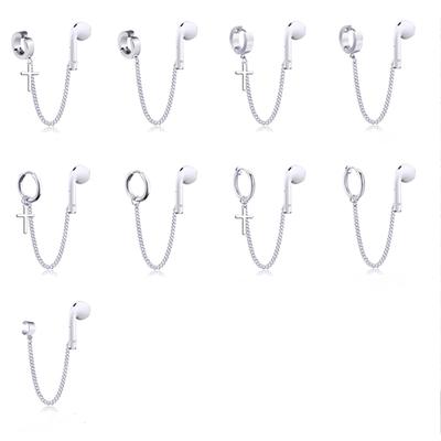 Headphones  Anti-lost Wireless Earphones Alloy Earphone Holders Ear Clip Airpods 1pc Earrings Rope Earrings  Handmade