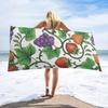 Vines and Fruits Beach Towels Oversized Sand Free Microfiber Towel Quick Dry Ultra Absorbent Bath Towel Lightweight Travel