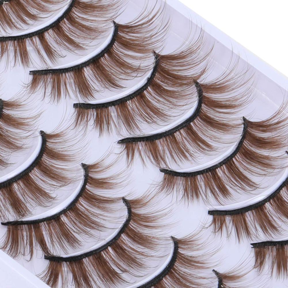 Eye Makeup Tools Wispy Mink Lashes Brown Lashes Natural Look False Eyelashes Fake Eyelashes