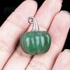 Mini Carved Pumpkin Ornaments Natural Crystal Pendant, Stone Charm with Halloween Party Supplies Metal Hook, Micro Landscape Decor, Holiday