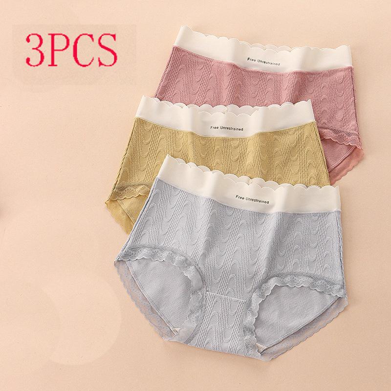 

Жіноча нижня білизна, бавовна, антибактеріальна довжина талії, безшовні дихаючі мереживні труси XXL