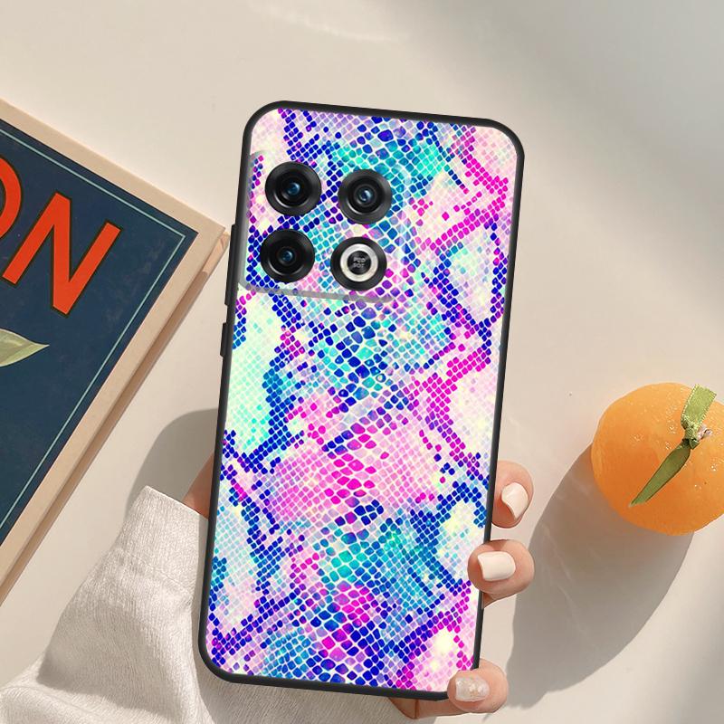 Snake Skin Case For OnePlus 12R 13R 13T 10R 15 13 12 11 10T 8T Nord CE 4 3 2 Lite N20 N30 Nord 5 Cover