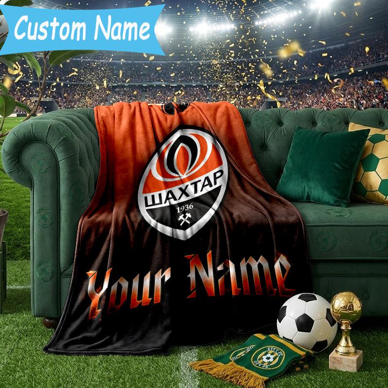 Custom Personalized Blanket Shakhtar Crest Soft Throw Blanket, Suitable for Family and Friends, Sofa Blanket,Home Decor Christmas gift