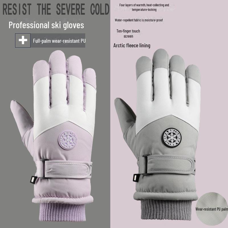 Unisex Winter Ski Gloves for Outdoor Riding, Electric Motorcycle, Warm, Cold-Proof, Touchscreen Compatible