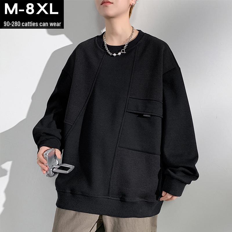 

Men s Plus Size Loose Crew Neck Hoodie - Cool Style, Slimming Extra Large for Spring & Autumn 3XL (87.5-95 kg)
