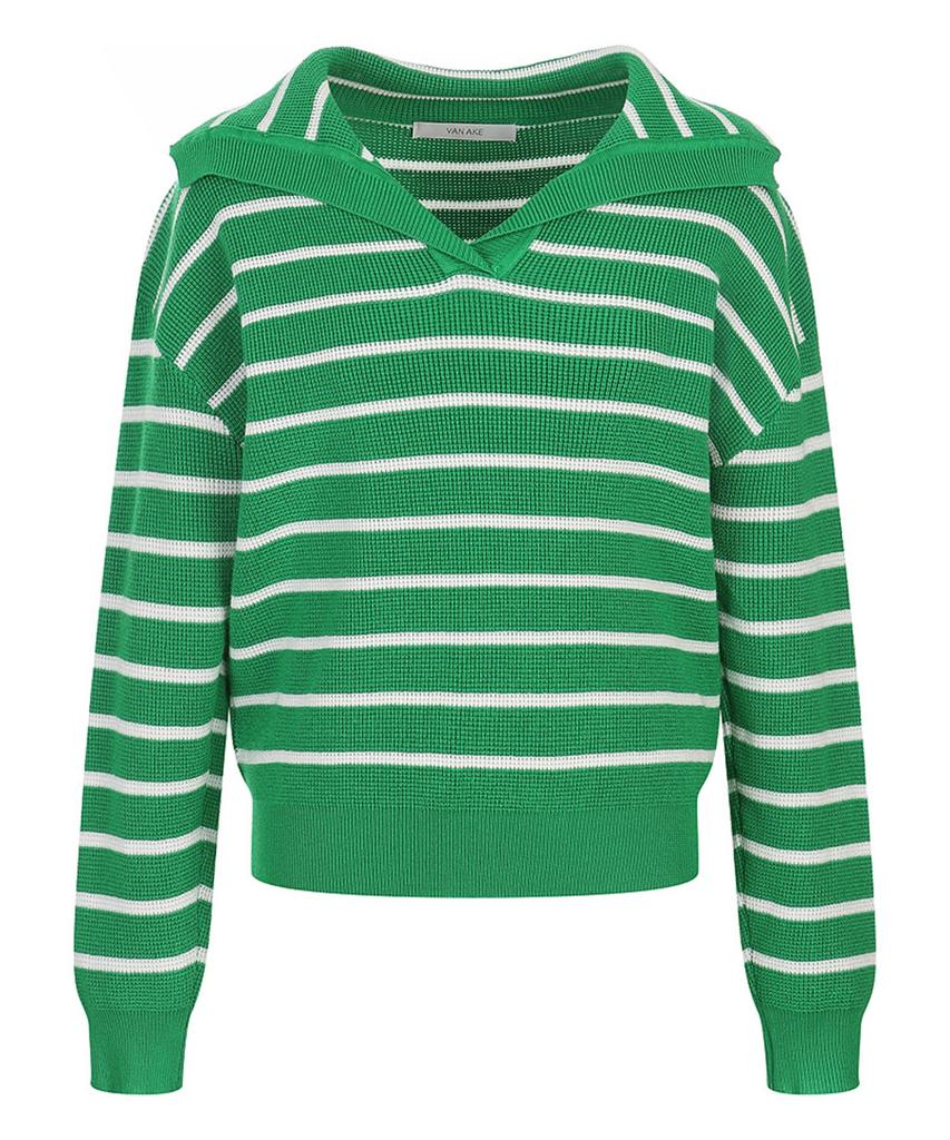 VANAKE Striped Collar Knit_Vb42Ktq331Z