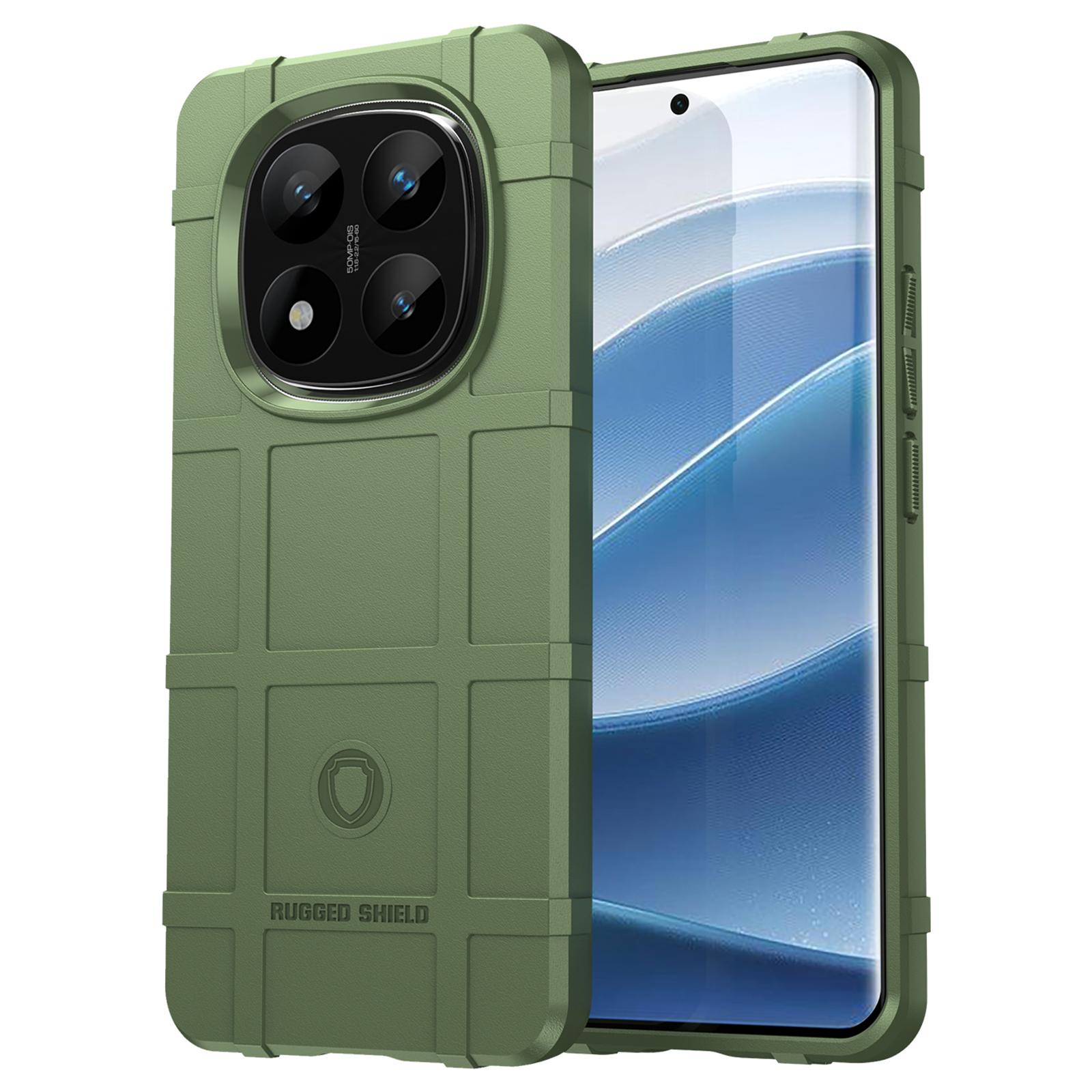 

For Xiaomi Redmi Note 14 Pro+ 5G Case Grid Design Soft TPU Scratch-Proof Phone Cover Green