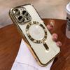 Luxury New Clear Lens Film Magnetic Case For IPhone 15 14 13 12 11 Pro Max Plus Plating Wireless Charging Shockproof Cover