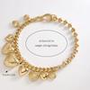 Retro Gold Tone Heart-Shaped Tassel Pendant Necklace Trendy Charm Statement Jewelry for Women