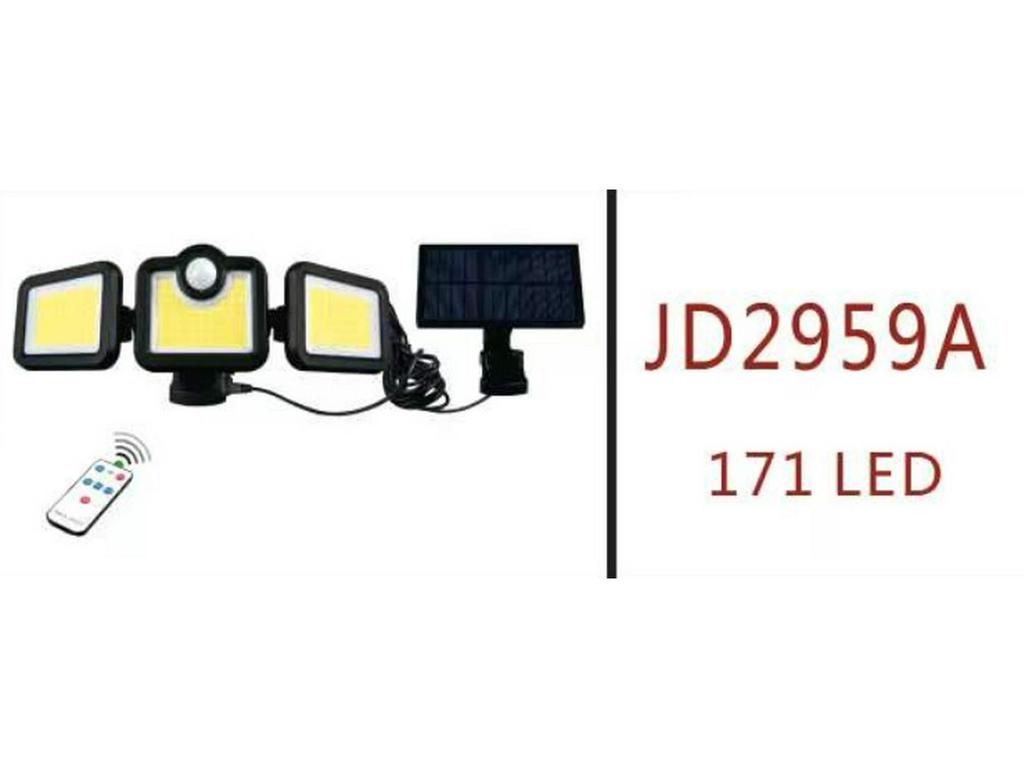 2021 Triple-Head Solar LED Wall Light with Motion Sensor for Outdoor Use