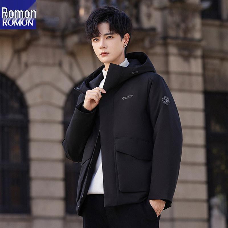 

LOMON Men s Youth Short Windproof Down Jacket - Thick, Warm, Fashionable Winter Coat for Casual Outdoor Wear 2XL 80-90 kg