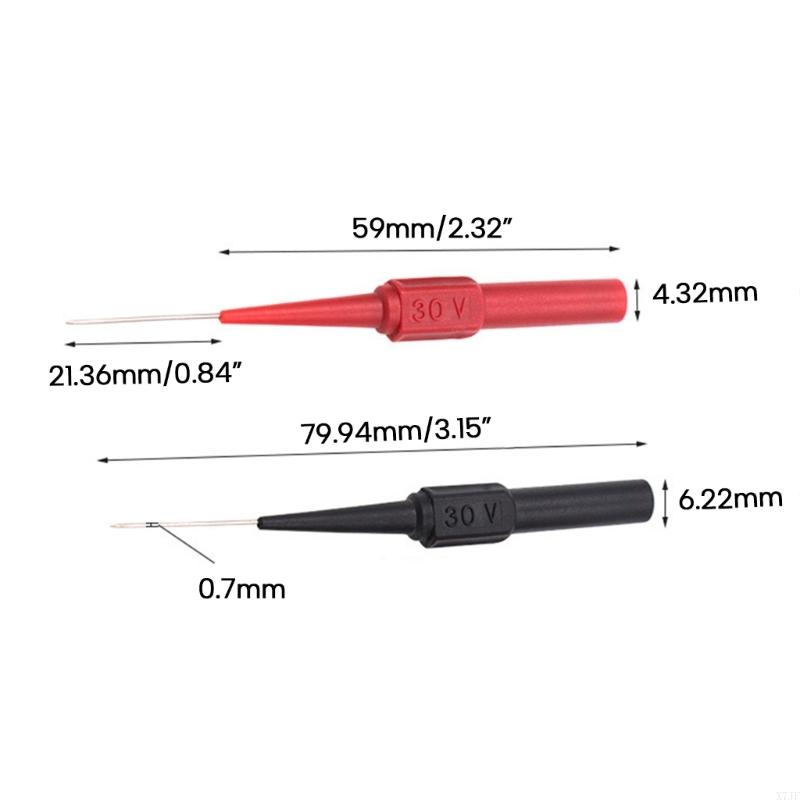 4Pcs 30V Car Tip Probes Diagnostic Tools Auto Multimeter Test Leads Extention Back Piercing Needle Tip Probes Mechanical Tools