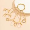 Punk Geometric  Chain Wrist Bracelet for Women Ring Charm Set Couple Emo Fashion Jewelry Gifts Pulsera Mujer