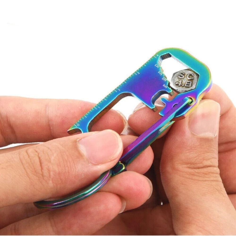 

Key Holder Car Key Chain Fashion Ruler Keychain Portable Buckle Key Ring Men срібний