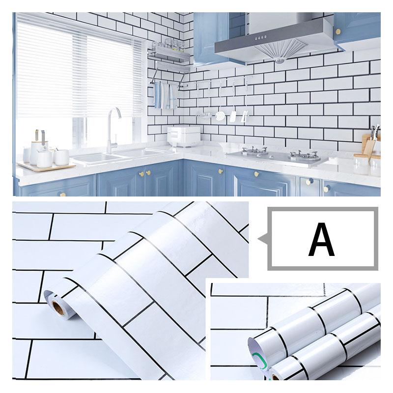 

Белый Кирпич Самоклеящиеся Обои для Стен Водонепроницаемые и Маслостойкие Обои для Кухонных Шкафов Высокая Термостойкость 40 см 40cmX2000cm