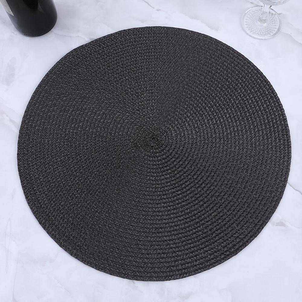 38cm Kulatá Pletená Podložka na Nádobí Omyvatelná Protiskluzová Podložka pod Mísu na Jídelní Stůl Tepelně Odolná Podložka pod Sklenici Podtácky Domácí Dekorace