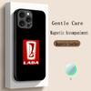 Cool Car L-la-Da Fashion Logo Design Phone Case For iPhone 17 16 15 14 13 12 Plus Pro Max High-end Luxury Magsafe Sheepskin