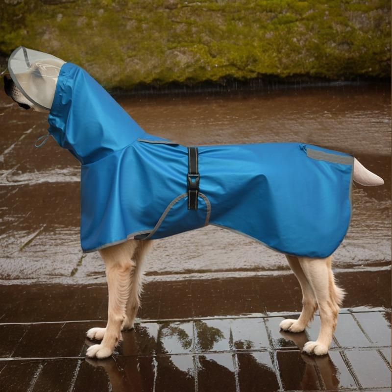 

Waterproof dog raincoat belly cape corgi teddy golden retriever pet raincoat reflective dog raincoat manufacturer L 2.5-5kg синій