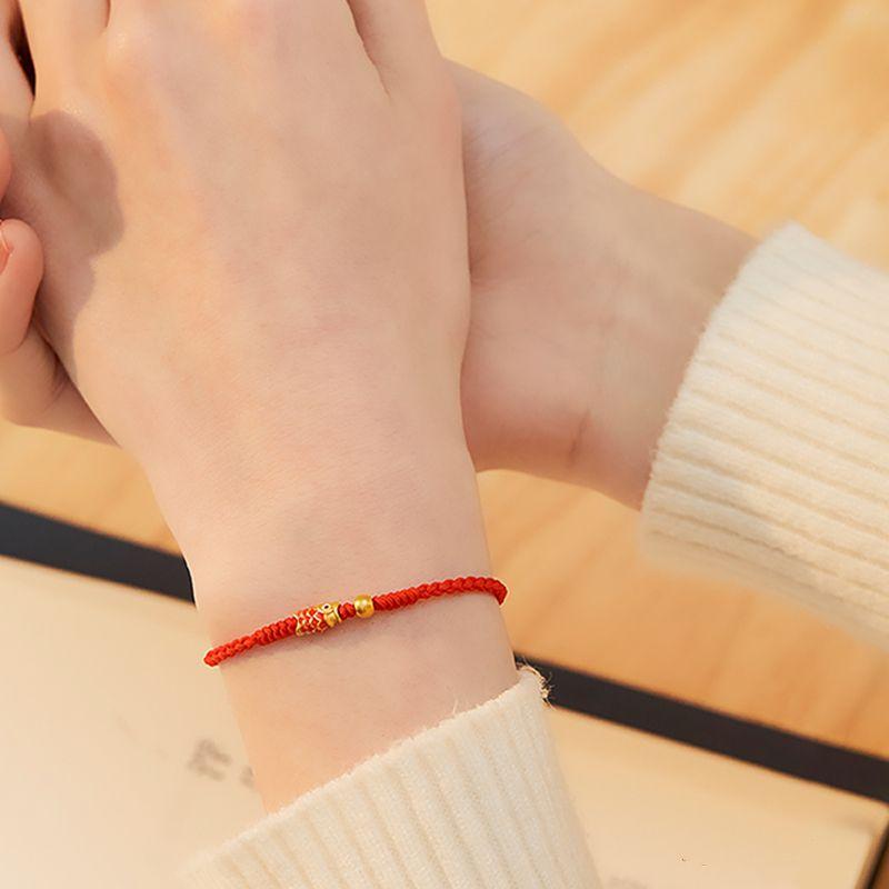 Good Luck Koi Bracelet This Animal Year Red Rope Anklet Shore Hiding Spring Bracelet Anklet Men and Women Couple Kids Gift
