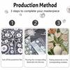 Rahmenloses Perlenmalerei-Set Blumen-Vase Abstraktes Design DIY Funkelnde Leinwandkunst für Moderne Raumdekoration