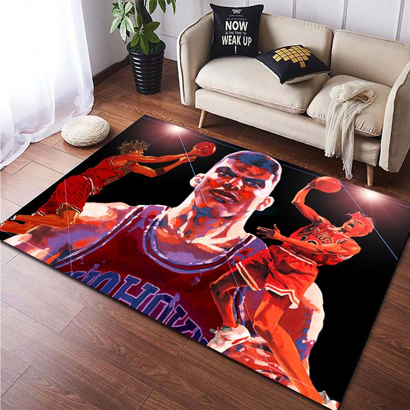 Slam Dunk Digital Painting Carpet for Living Room Large Area Rug Black Soft Carpet Home Decoration Mats Boho Rugs Picnic