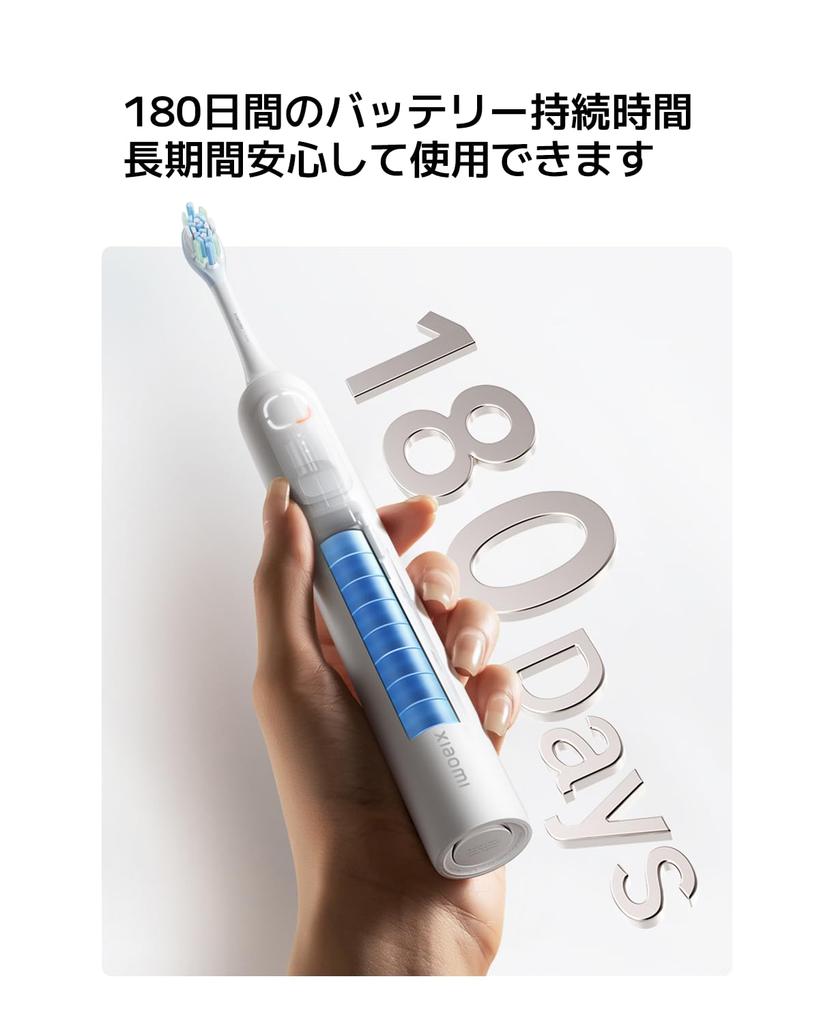 Xiaomi Oscillation Electric Sonic Dual Oscillation 3 Battery Life Toothbrush, Toothbrush, Angle, Modes, Type-C Port, 180-Day (White)