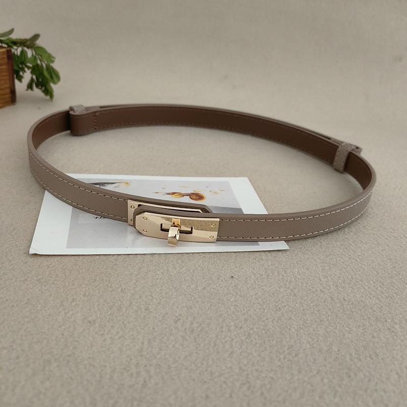 Pure Ladies Cowhide Leather Belt Silver Alloy Buckle Casual Decoration Formal